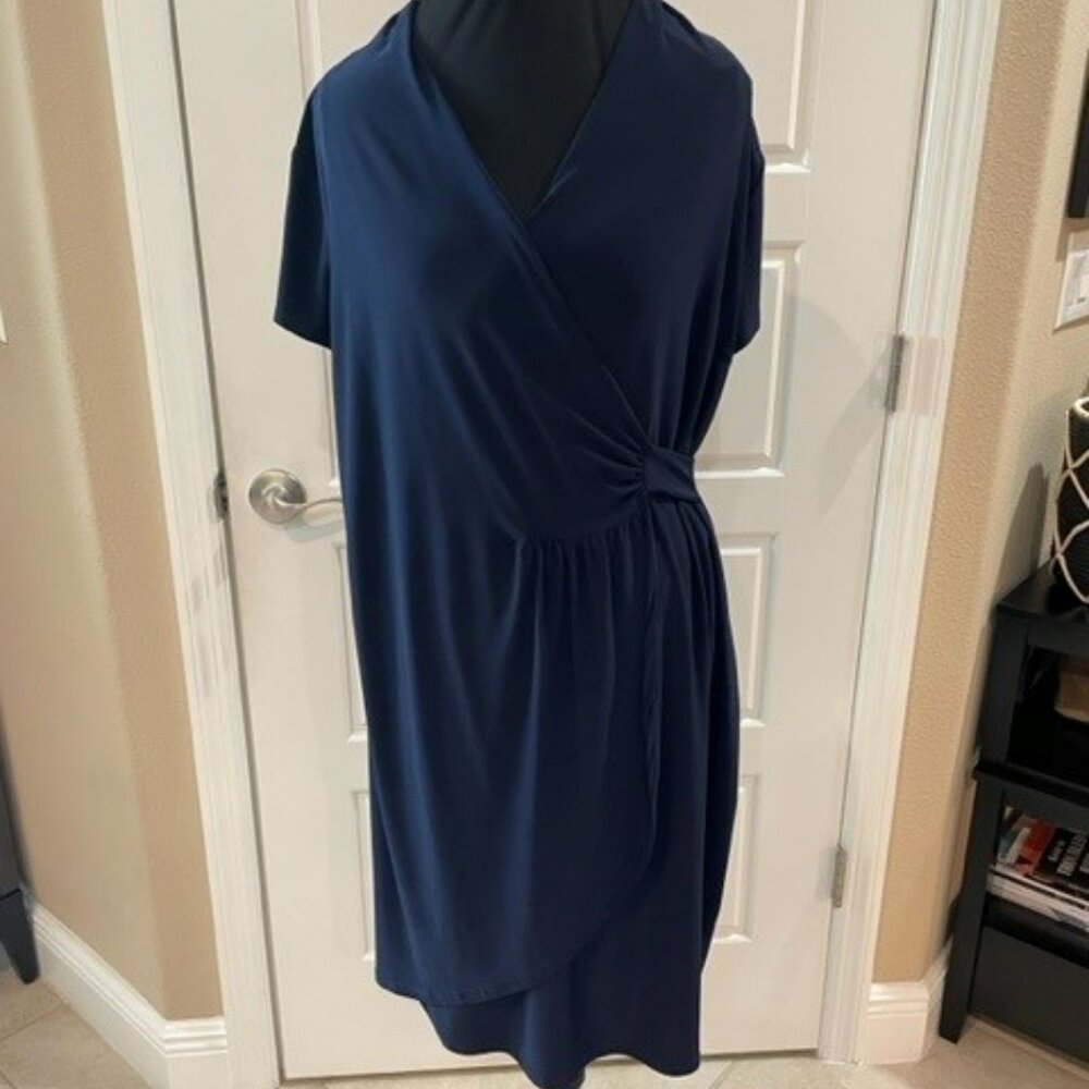 XXL Moci navy faux wrap dress